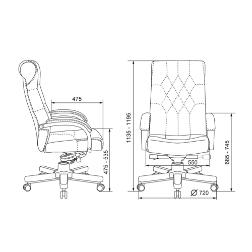 Кресло Бюрократ T-9928WALNUT (кожа черная)